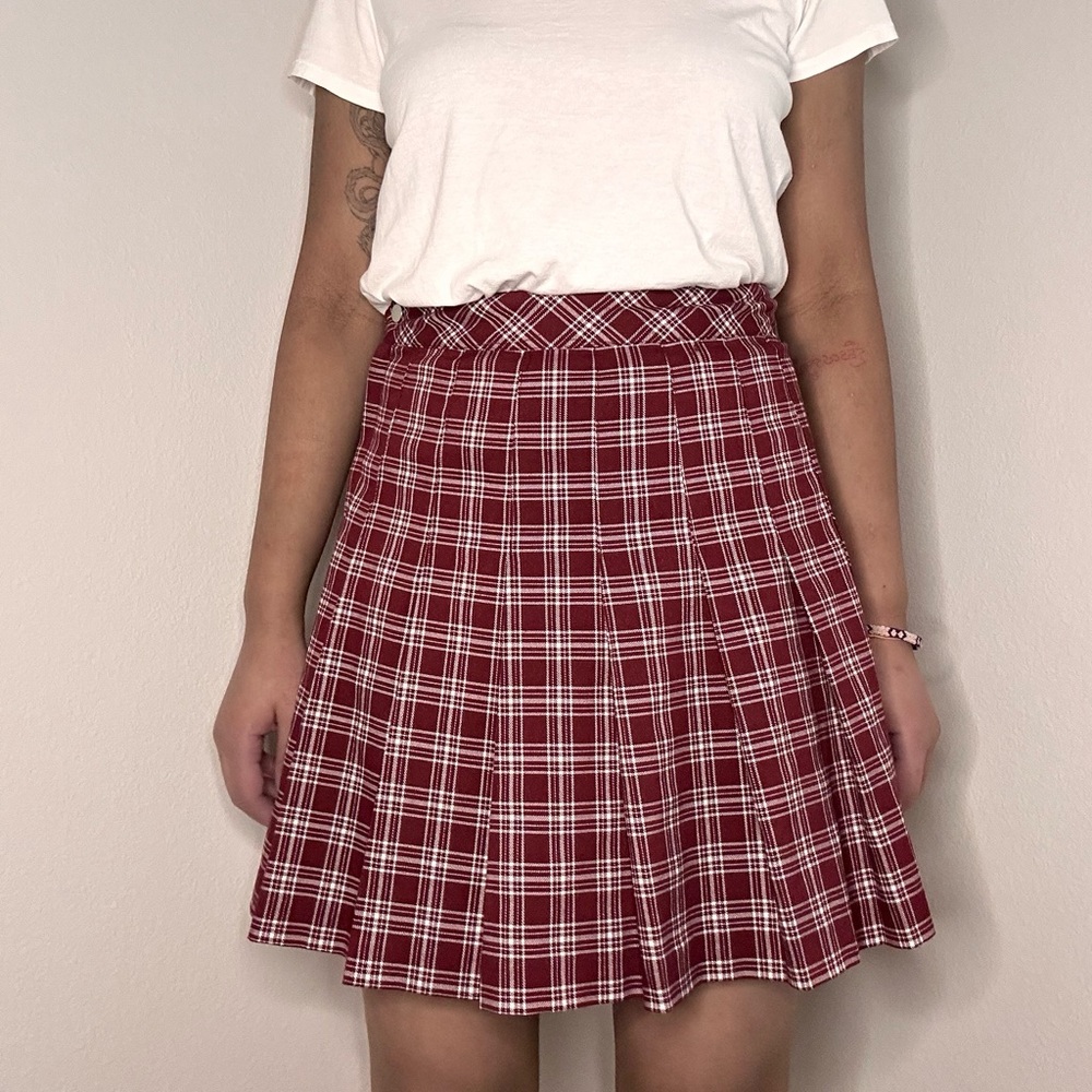 red and white plaid skirt from h&m US 2